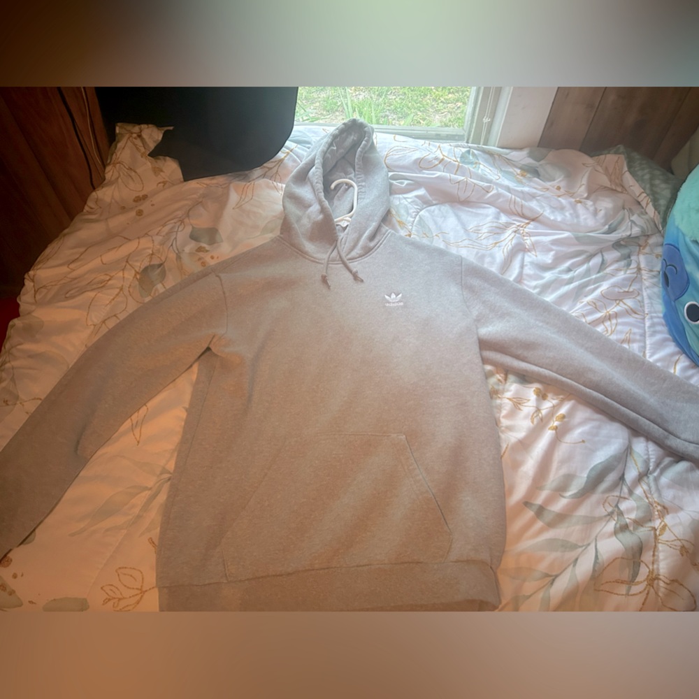 Grey adidas hoodie size large